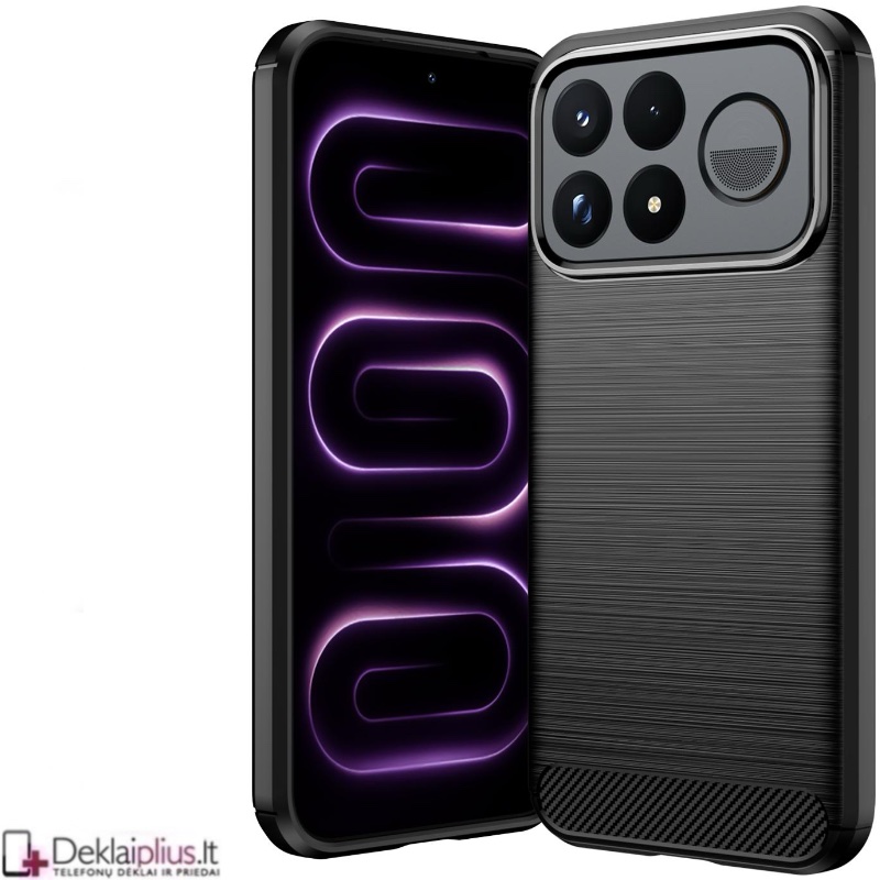 Carbon guminis dėklas - juodas (Xiaomi Poco F9 Ultra) Carbon guminis dėklas - juodas (Xiaomi Poco F9 Ultra)